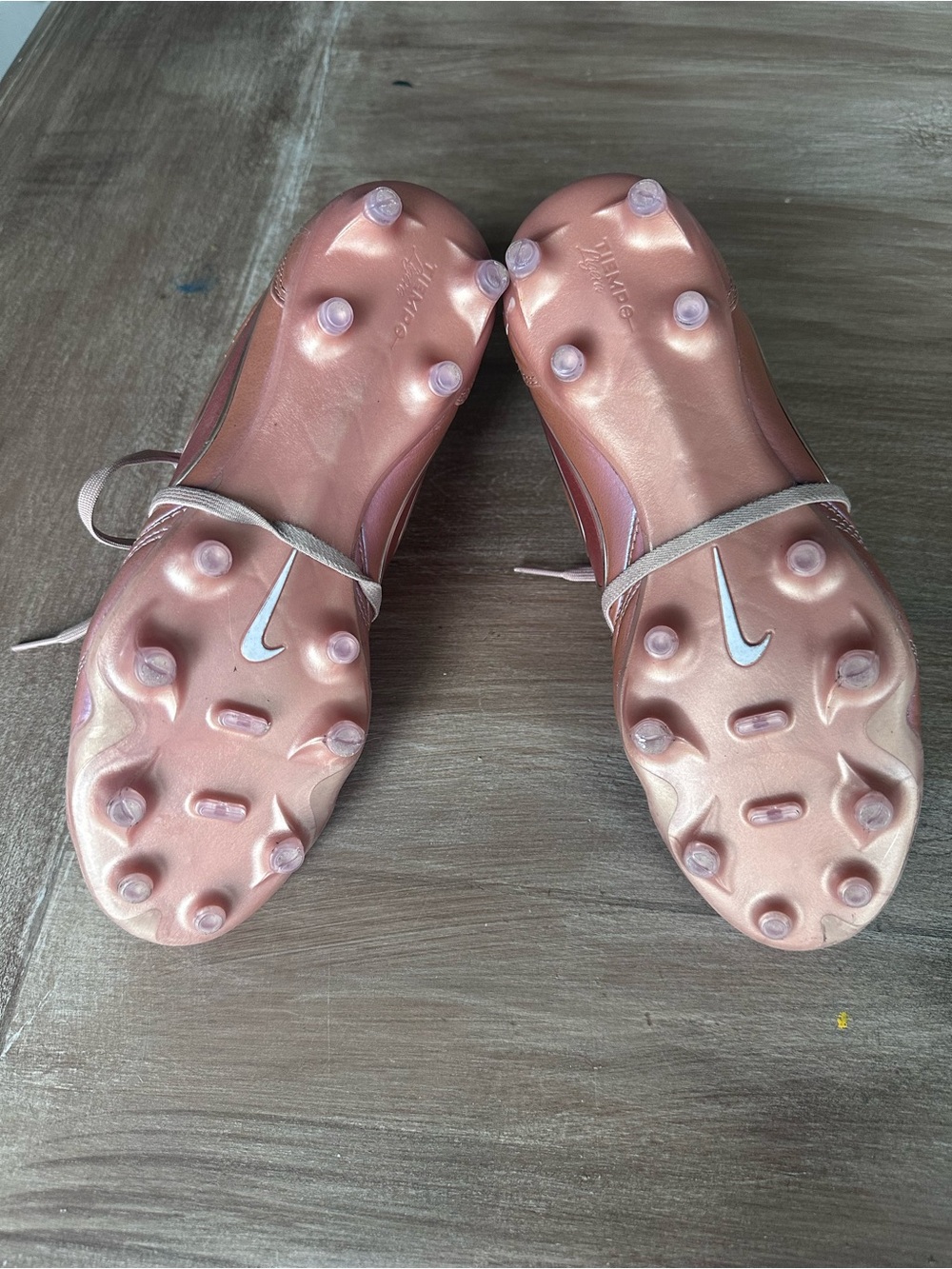 Nike Women's Iridescent Rose Gold Soccer Sneakers - Picture 2 of 8